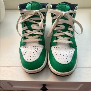 Nike Air Jordan Kids Green and White Sneakers